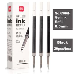Deli Gel Pen 0.5mm Press Retractable Bullet Ballpoint Pens Simple Style Apply To For School Office Writing Stationery Supplies