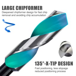 Reduced Shank HSS Drill Bit 14/16/18/20/22/25mm Hole Drill Cutter for Woodworking Carpentry Tools Twist Drill Bit