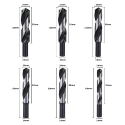 Reduced Shank HSS Drill Bit 14/16/18/20/22/25mm Hole Drill Cutter for Woodworking Carpentry Tools Twist Drill Bit