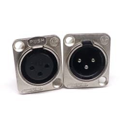 HF XLR 3pin Male Female Panel Audio Microphone Jack Plug Connector Black silver YS145BG YS146BG Copper Contact XLR Metal Socket