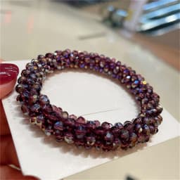 New Glitter Crystal Beads Hair Rope for Women Ponytail Scrunchies Elastic Hair Bands Beaded Rubber Hairband Hair Accessories