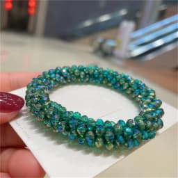 New Glitter Crystal Beads Hair Rope for Women Ponytail Scrunchies Elastic Hair Bands Beaded Rubber Hairband Hair Accessories