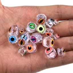 Bimoo 20PCS Clear Fluoro Epoxy Fish Mask Streamer Saltwater Flies Fly Tying Material Included Luminous Holographic 3D Fish Eyes