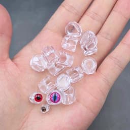 Bimoo 20PCS Clear Fluoro Epoxy Fish Mask Streamer Saltwater Flies Fly Tying Material Included Luminous Holographic 3D Fish Eyes