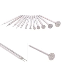12Pcs 2.3 Shank Diamond Grinding Burr Needle Point Engraving Carving Polishing Glass Jade Stone Drill Bit Rotary Tool Set