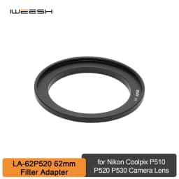 LA-62P520 62mm UV CPL ND Filter Thread Lens Adapter Ring For Nikon Coolpix P510 P520 P530 Camera Lens
