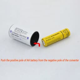 Powerlion C Size Battery Adapters, AA to C Size Battery Spacer Converter Case Use with AA Battery Cells - 4 Pack