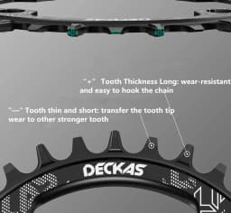 Deckas 144BCD Chainring 44T 46T 48T 50T 52T 54T 56T Single Chainring Large Teeth For TMB Bike