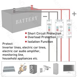 DC12V 24V 48V 60V 110V Circuit Breaker 100A 200A 300A 400A 600A Battery Protector B-type MCCB PV Car Power Short Ciruit Cut Off
