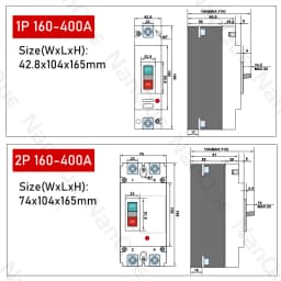 DC12V 24V 48V 60V 110V Circuit Breaker 100A 200A 300A 400A 600A Battery Protector B-type MCCB PV Car Power Short Ciruit Cut Off