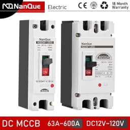 DC12V 24V 48V 60V 110V Circuit Breaker 100A 200A 300A 400A 600A Battery Protector B-type MCCB PV Car Power Short Ciruit Cut Off