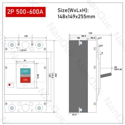 DC12V 24V 48V 60V 110V Circuit Breaker 100A 200A 300A 400A 600A Battery Protector B-type MCCB PV Car Power Short Ciruit Cut Off