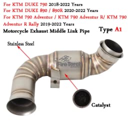 Slip On Motorcycle Exhaust Middle Link Pipe Escape Moto Muffler For KTM DUKE 790 890 Adventure R Rally KTM790 KTM890 2018-2022