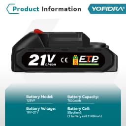 Yofidra 18-20V Rechargeable Lithium-Ion Battery For Cordless Drill/Saw/Screwdriver/Wrench/Angle Grinder Brushless Power Tools