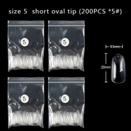 TSZS 200pcs/Bag ABS Same Size Of Oval Suqare Shape Specific Sizes False Nail Tips Full Cover Clear Prastic Nails Size 3 4 5 6