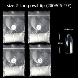 TSZS 200pcs/Bag ABS Same Size Of Oval Suqare Shape Specific Sizes False Nail Tips Full Cover Clear Prastic Nails Size 3 4 5 6