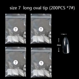 TSZS 200pcs/Bag ABS Same Size Of Oval Suqare Shape Specific Sizes False Nail Tips Full Cover Clear Prastic Nails Size 3 4 5 6