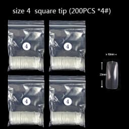 TSZS 200pcs/Bag ABS Same Size Of Oval Suqare Shape Specific Sizes False Nail Tips Full Cover Clear Prastic Nails Size 3 4 5 6