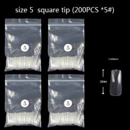 TSZS 200pcs/Bag ABS Same Size Of Oval Suqare Shape Specific Sizes False Nail Tips Full Cover Clear Prastic Nails Size 3 4 5 6
