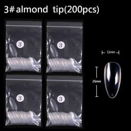 TSZS 200pcs/Bag ABS Same Size Of Oval Suqare Shape Specific Sizes False Nail Tips Full Cover Clear Prastic Nails Size 3 4 5 6