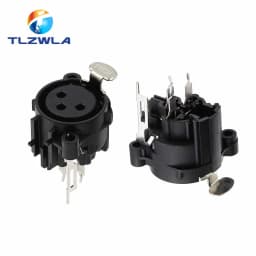 1PCS 3pin XLR Female Socket Connector Panel Mount Mixer Microphone Audio Speakers Plug Adapter