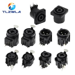 1PCS 3pin XLR Female Socket Connector Panel Mount Mixer Microphone Audio Speakers Plug Adapter