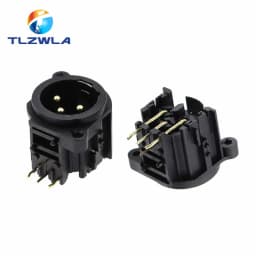 1PCS 3pin XLR Female Socket Connector Panel Mount Mixer Microphone Audio Speakers Plug Adapter
