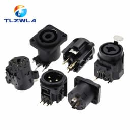 1PCS 3pin XLR Female Socket Connector Panel Mount Mixer Microphone Audio Speakers Plug Adapter