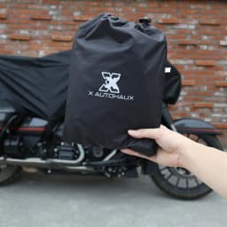 X Autohaux 210T Half Motorcycle Cover Travel Waterproof Outdoor Dustproof Rain Dust Anti UV Motor Scooter Protector Cover M L XL