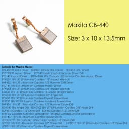 Original Makita CB440 Carbon Brushes 3x10x13.5mm Power Tools Spare Parts Electric Motors 194427-5 DHP458 DSC162 DSC191 DTD140