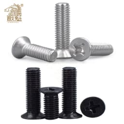 50pcs M1 M1.2 M1.4 M1.6 M2 M2.5 M3 M4 Mini Micro Small Black 304 Stainless Steel Cross Phillips Flat Countersunk Head Screw Bolt