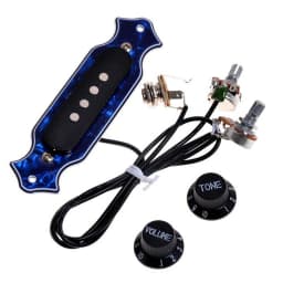 Pre-wired 4 String Single Coil Soundhole Pickup Harness with Volume & Tone Pots for Electric Guitar