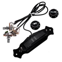 Pre-wired 4 String Single Coil Soundhole Pickup Harness with Volume & Tone Pots for Electric Guitar