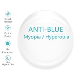 1.56 1.61 1.67 1.74 Index Anti Blue Light A Pair Of Optical Lens GREEN-EMI Prescription Myopia Presbyopia Scratch-resistant
