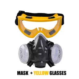 New Anti Dust Mask Full Face Respirator Dual 4-Layer Filters Safety Goggles For Carpenter Polishing Daily Haze Safety Protection