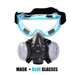 New Anti Dust Mask Full Face Respirator Dual 4-Layer Filters Safety Goggles For Carpenter Polishing Daily Haze Safety Protection