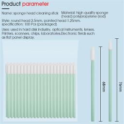 100Pcs/Bag Fiber Optic Cleaning Sticks Fiber Optic swabs For 1.25mm/2.5mm LC/SC/FC/ST Connectors/ adaptors