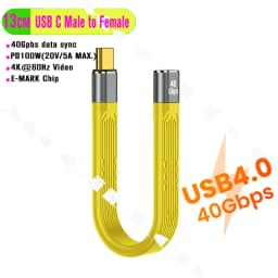5A Fast Charging Short Cable USB C to C Cable 10Gbps 40Gbps Data Cable Thunderbolt 3 QC4 Cable For Macbook Pro Laptop Cellphone