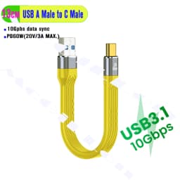 5A Fast Charging Short Cable USB C to C Cable 10Gbps 40Gbps Data Cable Thunderbolt 3 QC4 Cable For Macbook Pro Laptop Cellphone