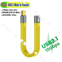 5A Fast Charging Short Cable USB C to C Cable 10Gbps 40Gbps Data Cable Thunderbolt 3 QC4 Cable For Macbook Pro Laptop Cellphone
