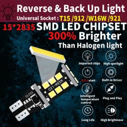 4x T15 W16W Canbus No Error 15SMD 2835 LED Car Tail Bulb Brake Light Auto Reverse Lamp Turn Signals Red White Yellow Orange 12V