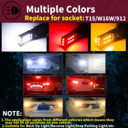 4x T15 W16W Canbus No Error 15SMD 2835 LED Car Tail Bulb Brake Light Auto Reverse Lamp Turn Signals Red White Yellow Orange 12V
