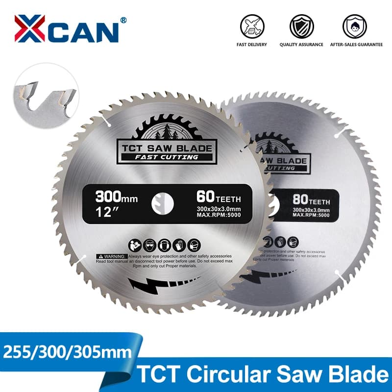 XCAN Wood Saw Blade 230 235 250 254 255 300mm TCT Wood Cutting Disc Carbide Circular Saw Blade for Woodworking
