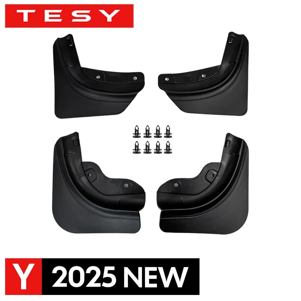 Car Wheel Mud Flaps For Tesla Model Y Juniper 2026-2020 Launch Splash Guards Mudflaps Front Rear Fender TPE Mudguards Protector