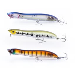 3pcs/Box Topwater Pencil Popper Fishing Lure 12cm Floating Snakehead Artificial Hard Bait Walk the Dog Rattle Wobble Bass Tackle