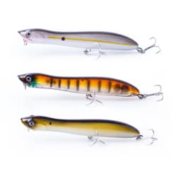 3pcs/Box Topwater Pencil Popper Fishing Lure 12cm Floating Snakehead Artificial Hard Bait Walk the Dog Rattle Wobble Bass Tackle