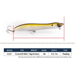 3pcs/Box Topwater Pencil Popper Fishing Lure 12cm Floating Snakehead Artificial Hard Bait Walk the Dog Rattle Wobble Bass Tackle