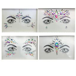 Glitter Tattoo Stickers Rhinestone Face Jewels Gems Festival Party Makeup Body Jewel Flash Fake Temporary Tattoo Women Cosmetics