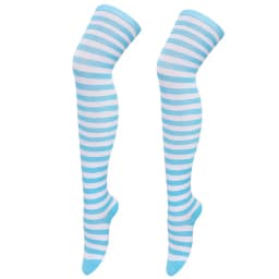New Cosplay Women Over Knee Long Stripe Printed Thigh High Cotton Socks 27 Colors Sweet Cute Plus Size Overknee Socks Stocking