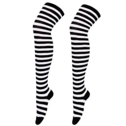 New Cosplay Women Over Knee Long Stripe Printed Thigh High Cotton Socks 27 Colors Sweet Cute Plus Size Overknee Socks Stocking